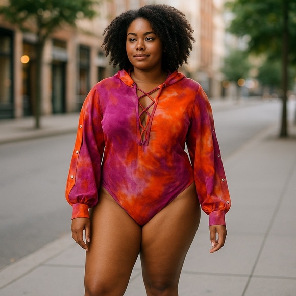 Tie Dye Bodysuit Hoodie Sweater
New - Picture 2 of 8